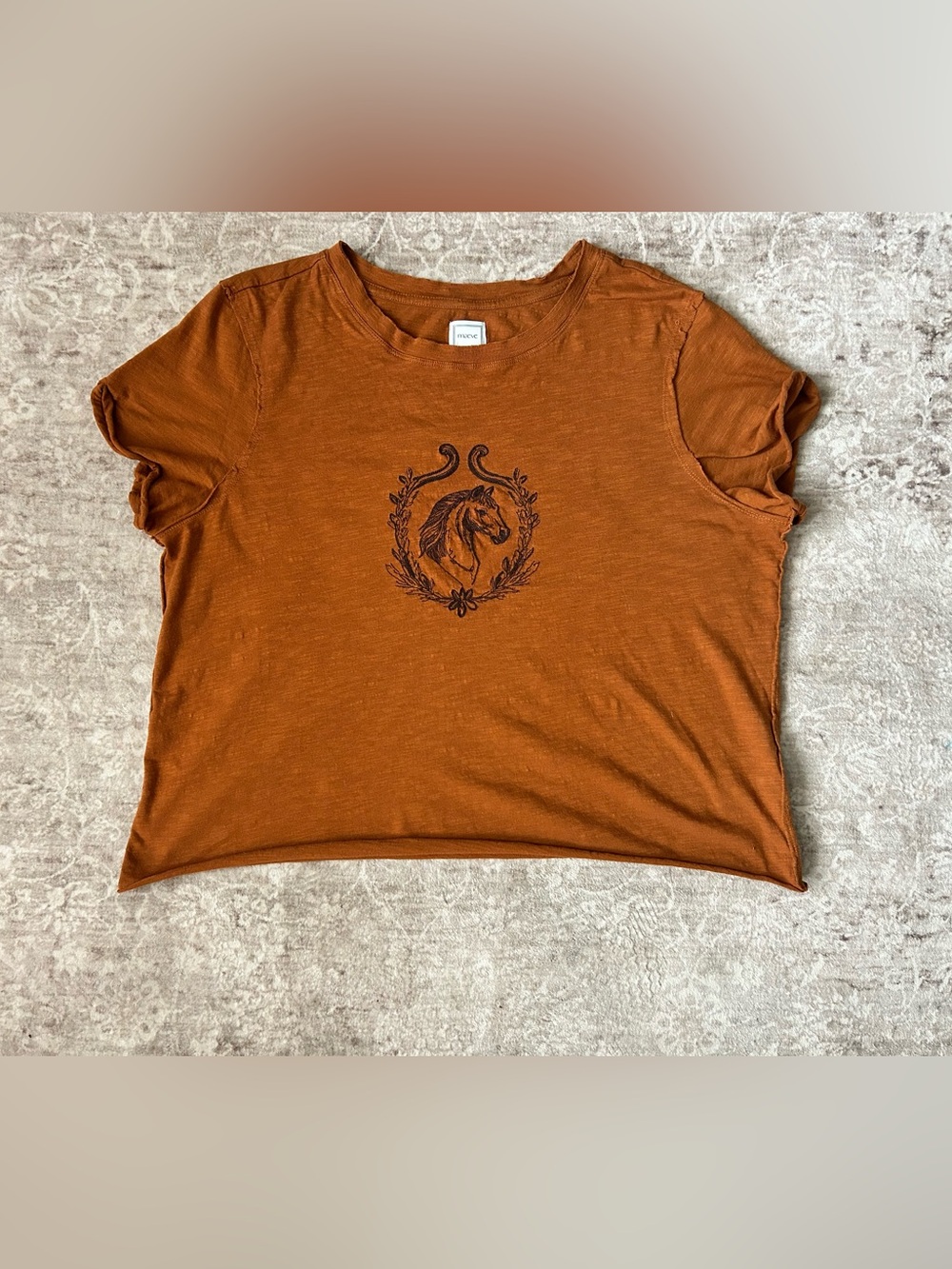 Anthropology Maeve Burnt Orange Crewneck Tee